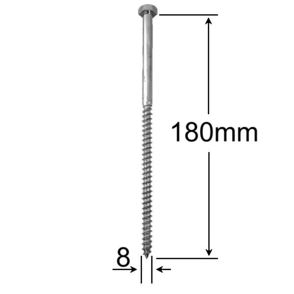 Holsurub Lemn Cap Hexagonal 8x180 aa