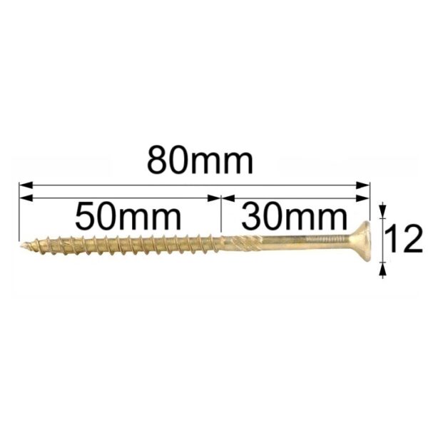 Surub Dulgherie Cap Inecat 6x80 bb