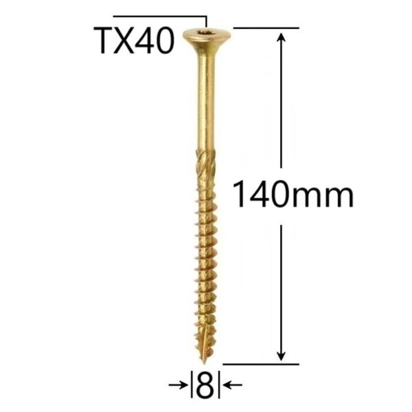 Surub Dulgherie Cap Inecat 8x140 aa