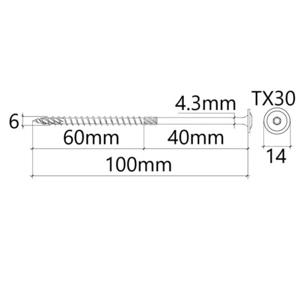 Surub Dulgherie Cap Plat 6x100 bb