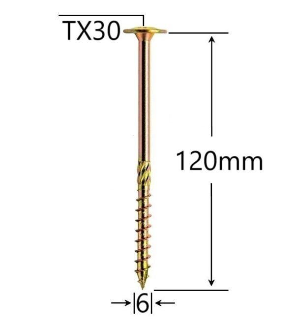 Surub Dulgherie Cap Plat 6x120 aa