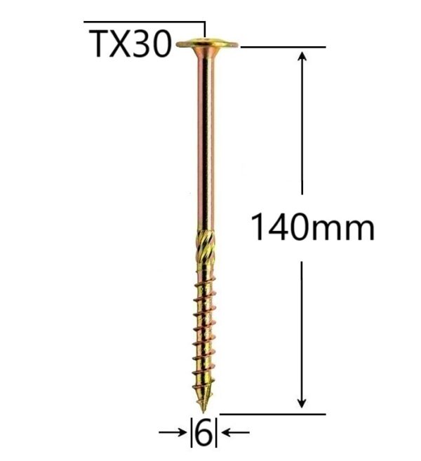 Surub Dulgherie Cap Plat 6x140 aa