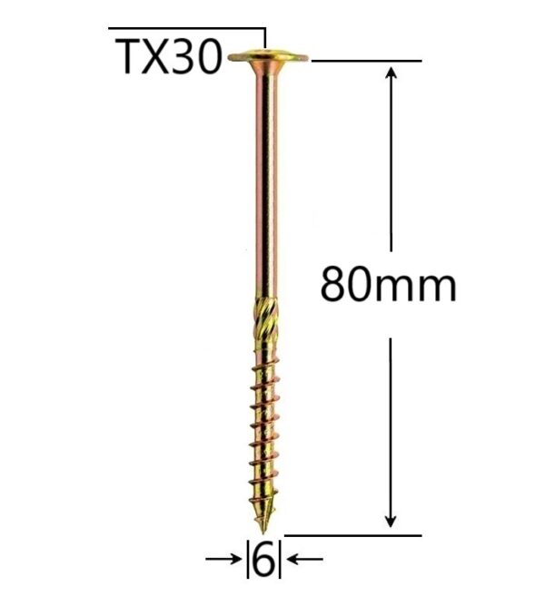 Surub Dulgherie Cap Plat 6x80 aa
