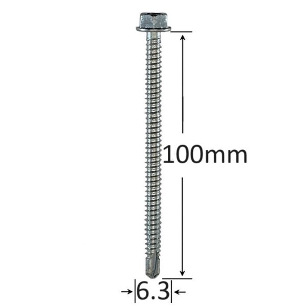 Surub Autoforant Cap Hexagonal 6.3x100mm Zincat aa