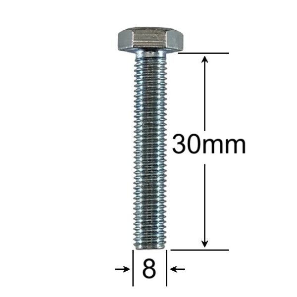 Surub Filet Metric M8x30mm Cap Hexagonal aa