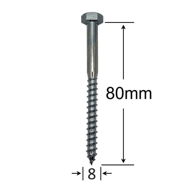 Holsurub Lemn Cap Hexagonal 8x80 aa