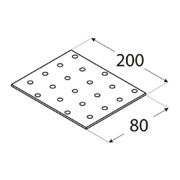 Placa Perforata 200x80x2 b