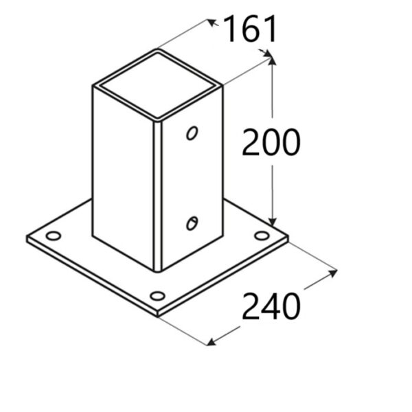 Suport Stalp 161x161mm Patrat bb