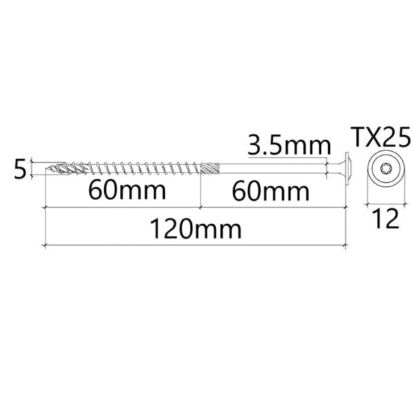 Surub Dulgherie Cap Plat 5x120 bb