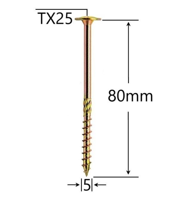 Surub Dulgherie Cap Plat 5x80 aa