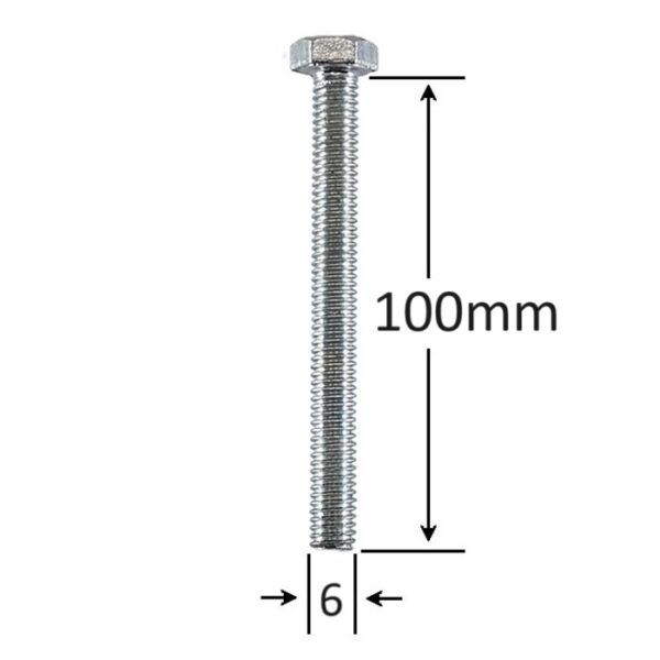 Surub Filet Metric M6x100mm Cap Hexagonal aa