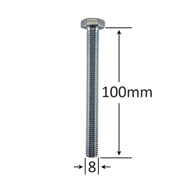Surub Filet Metric M8x100mm Cap Hexagonal aa