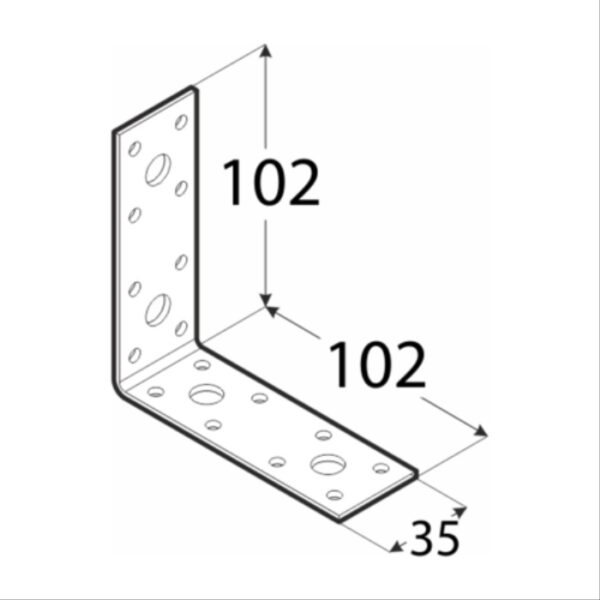 Coltar Lemn Ranforsat 102x102x35x2.5 KL6 bb