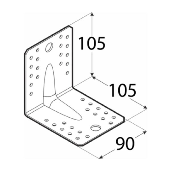 Coltar Lemn Ranforsat 105x105x90x3 b