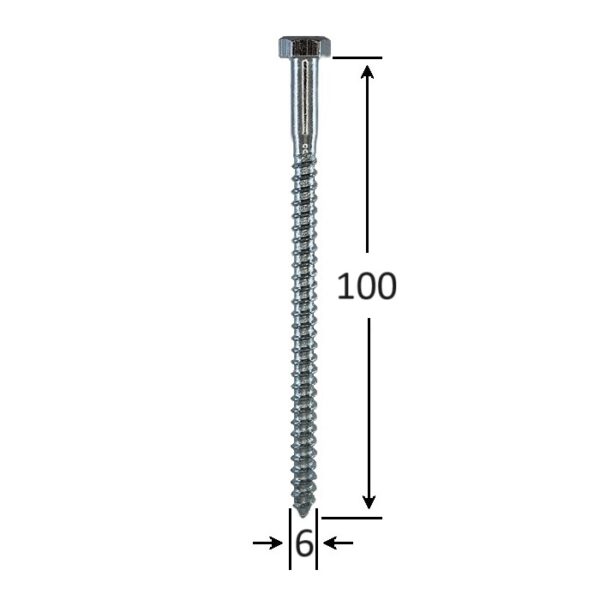 Holsurub Lemn Cap Hexagonal 6x100 b