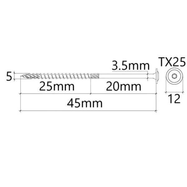 Surub Dulgherie Cap Plat 5x45 bb