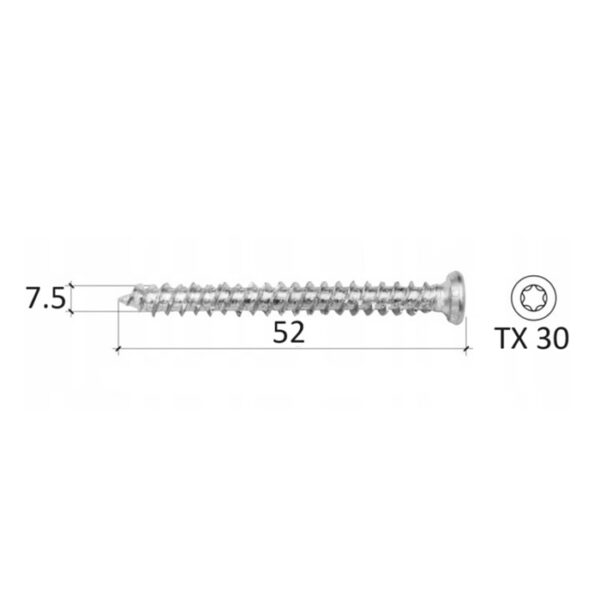 Surub Montaj Ferestre Argintiu 7.5x52 b