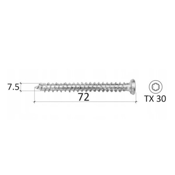 Surub Montaj Ferestre Argintiu 7.5x72 b