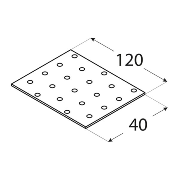 Placa Perforata 120x40x2 PP3 b