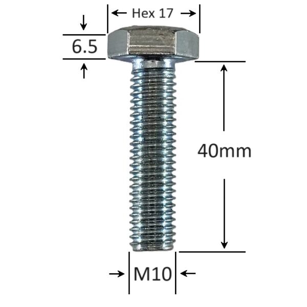 Surub Filet Metric M10x40mm Cap Hexagona b