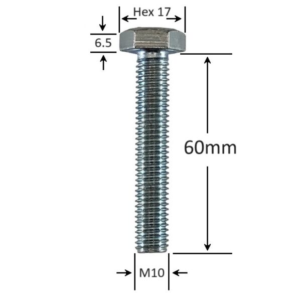 Surub Filet Metric M10x60mm Cap Hexagonal b