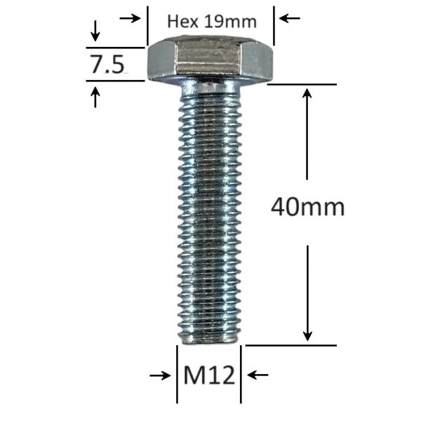 Surub Filet Metric M12x40mm Cap Hexagonal b
