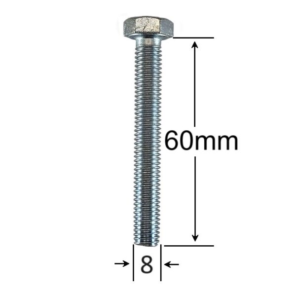Surub Filet Metric M8x60mm Cap Hexagonal aa