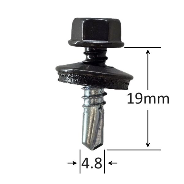 Surub Autoforant Cap Hexagonal 4.8x19mm Maro RAL 8019 b