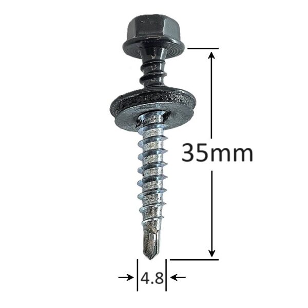Surub Autoforant Cap Hexagonal 4.8x35mm Gri Antracit RAL 7016 b