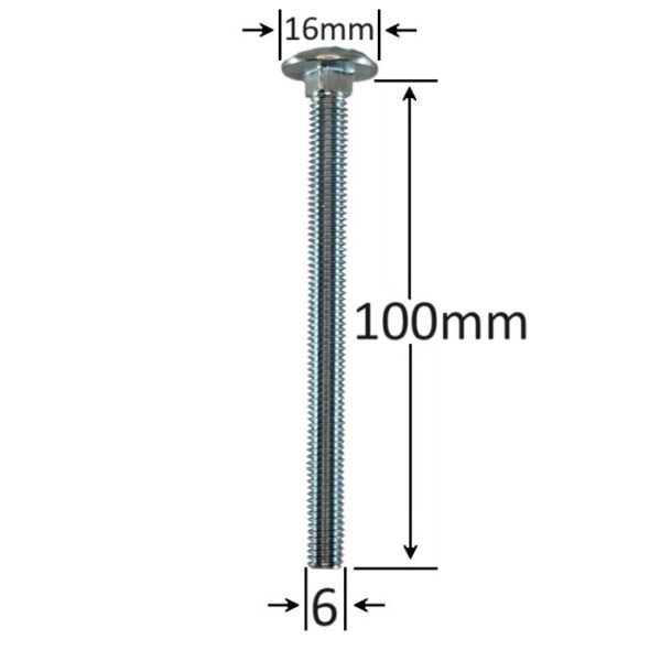 Surub Filet Metric Cap Bombat Torbant M6x100 a