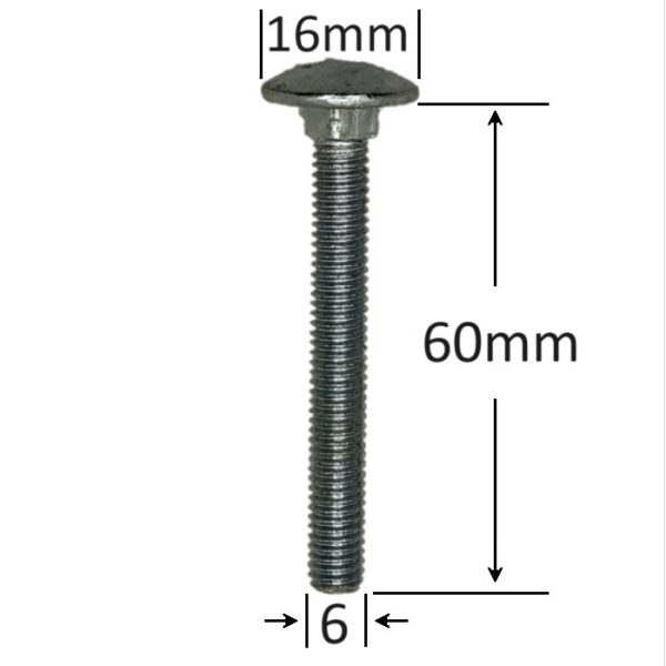 Surub Filet Metric Cap Bombat Torbant M6x60 a
