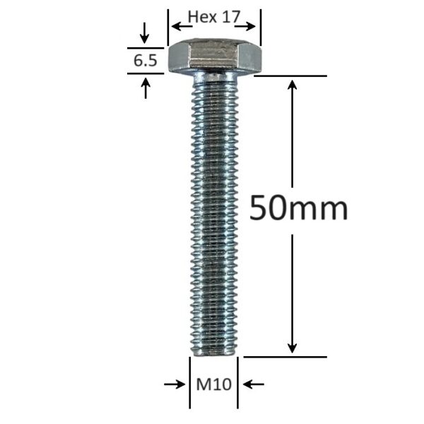 Surub Filet Metric M10x50mm Cap Hexagonal b