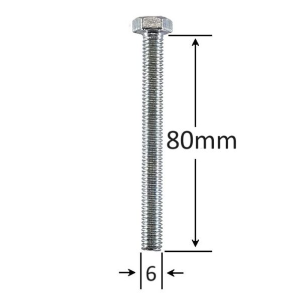Surub Filet Metric M6x80mm Cap Hexagonal b