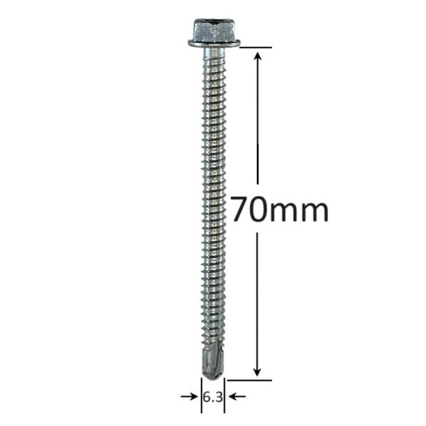 Surub Autoforant Cap Hexagonal 6.3x70mm Zincat a