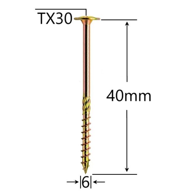 Surub Dulgherie Cap Plat 6x40 aa