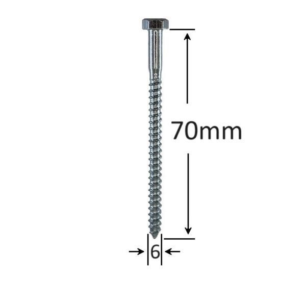 Holsurub Lemn Cap Hexagonal 6x70 a