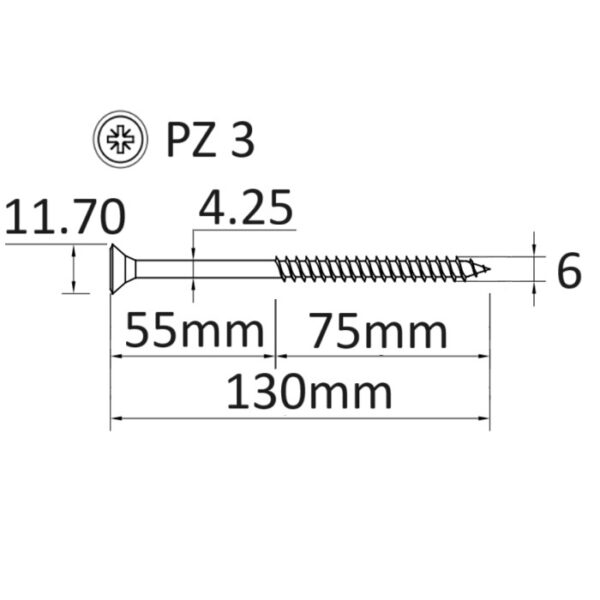 Holsurub Lemn Cap Inecat 6x130 b