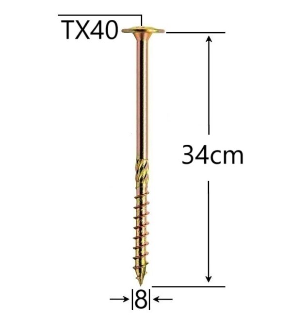 Surub Dulgherie Cap Plat 8x340 aa