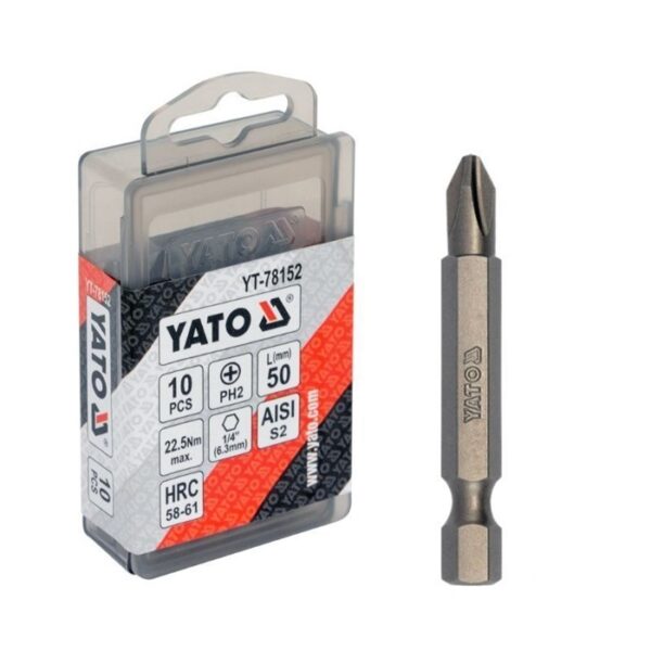 Set 10 Biti Cruce PH2 Lungi 50mm Yato YT-78152 bb