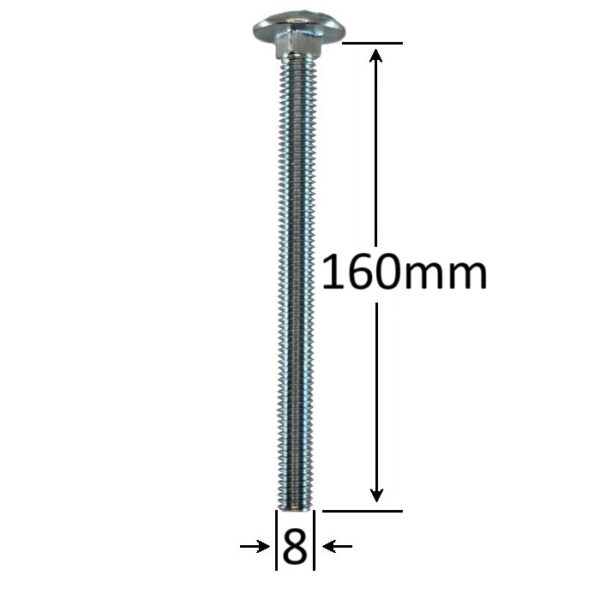 Surub Filet Metric Cap Bombat Torbant M8x160 a