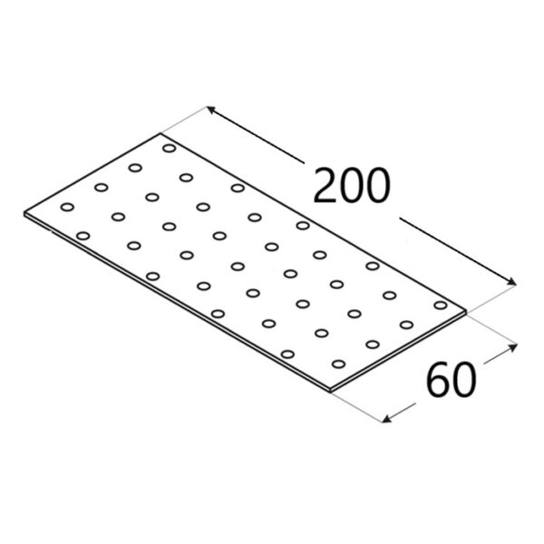 Placa Perforata 200x60x2 PP7 bb