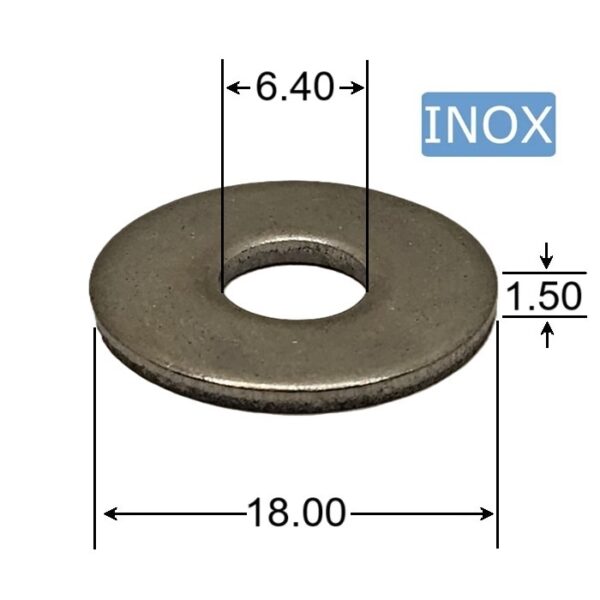 Saiba Plata Inox M6x18x1.5 aa