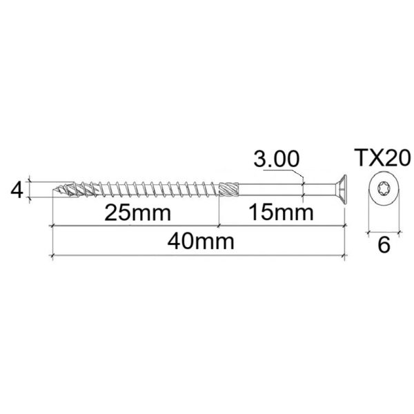 Surub Dulgherie Inox 4x40mm Cap Inecat 2