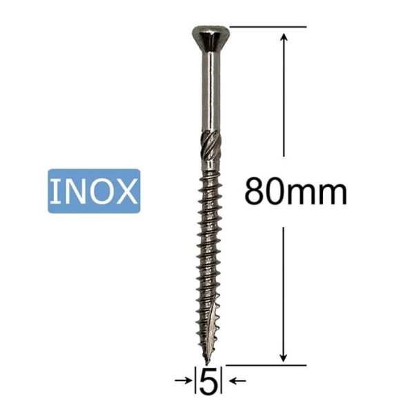 Surub Dulgherie Inox 5x80mm Cap Inecat aa
