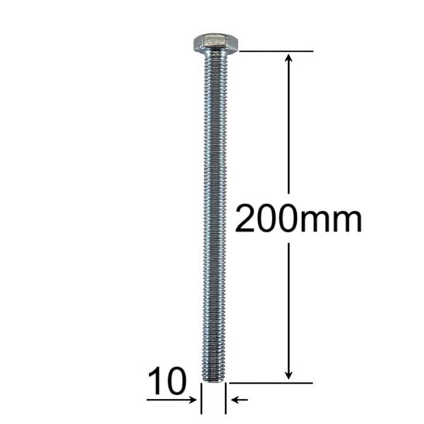 Surub Filet Metric M10x200mm Cap Hexagonal a