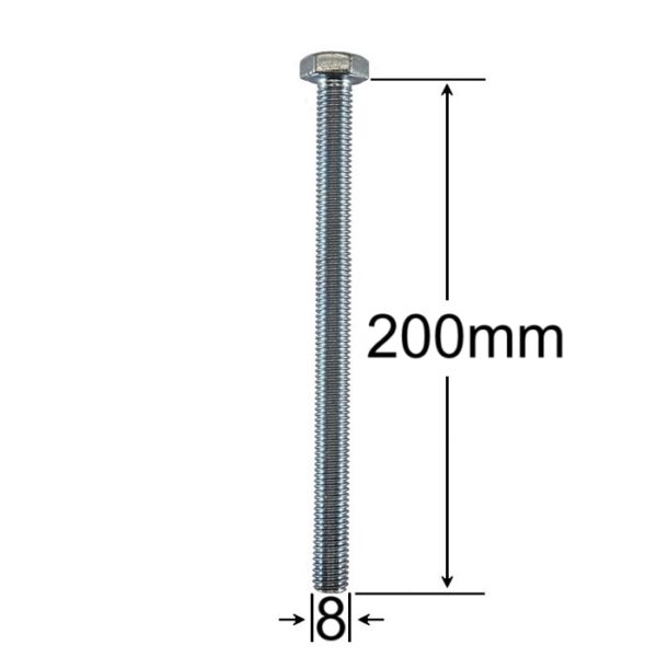 Surub Filet Metric M8x200mm Cap Hexagonal a