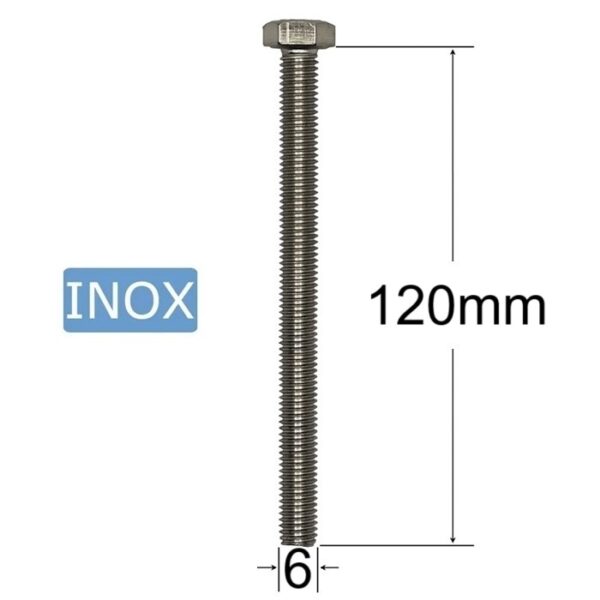 Surub Inox M6x120 Cap Hexagonal a