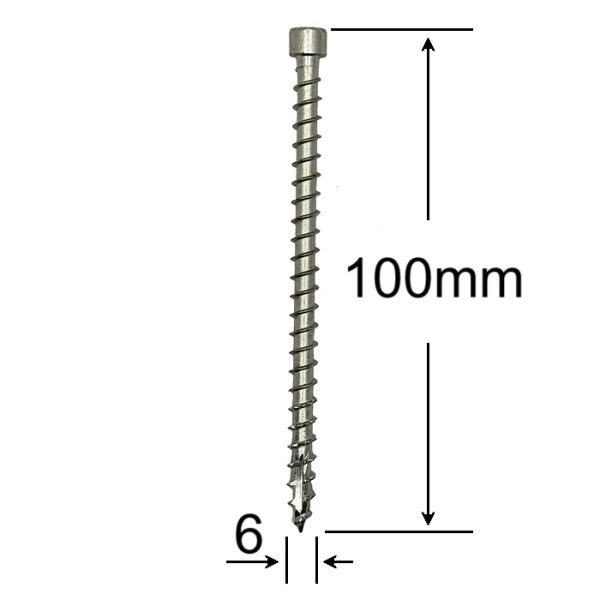 Surub Lemn Cap Cilindric 6x100 a