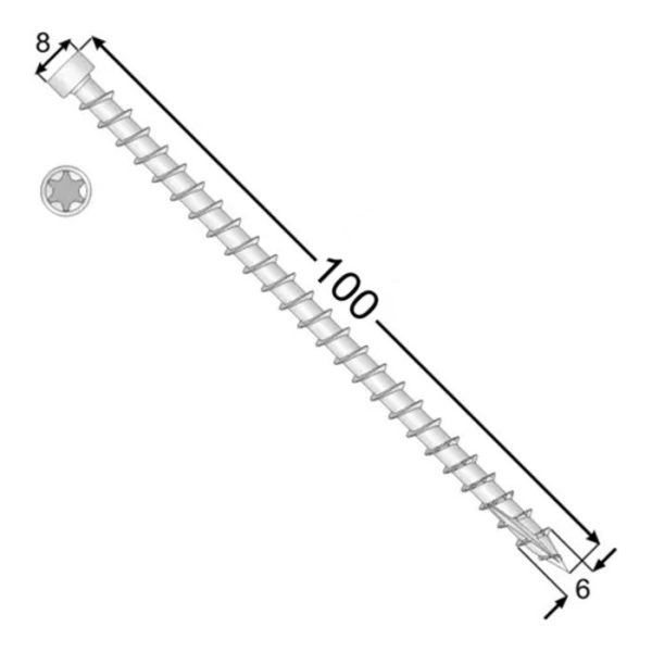 Surub Lemn Cap Cilindric 6x100 b